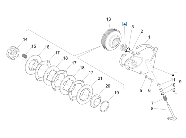 Clutch bearing kit Ape50 - imitation