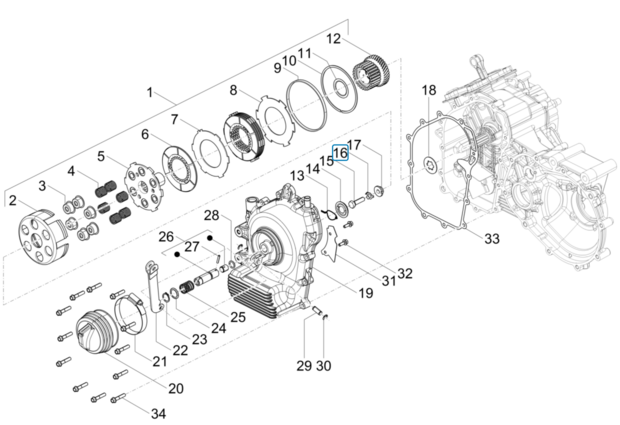 Circlip bolt - clutch bearing  Calessino 200 E2 + Ape Classic 400 E2 + E4