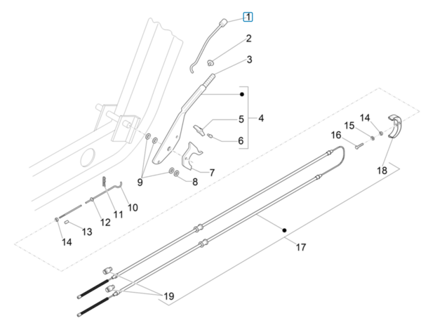 Push rod handbrake handle Ape50