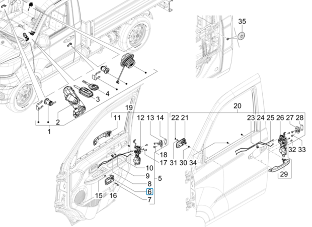 Inner door handle - Porter NP6 1.5 - Right