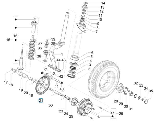 Schommelarm voorwielophanging Calessino 200 EU2 + EU4