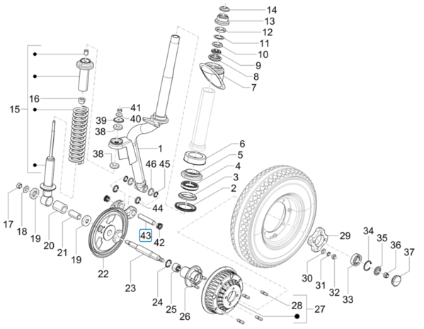 Schommelpen voorwielophanging Calessino Benzine en Diesel + Ape Classic Diesel