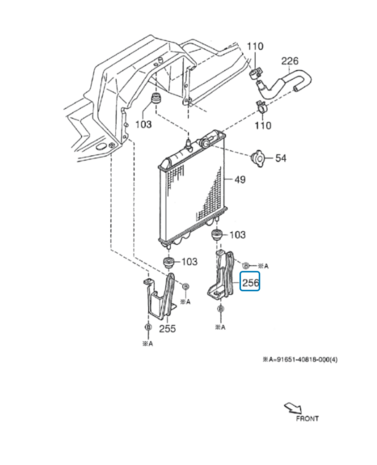 Radiateur steun Daihatsu / Porter - Links