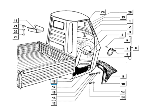 Floor mat Ape50 - Black - Left