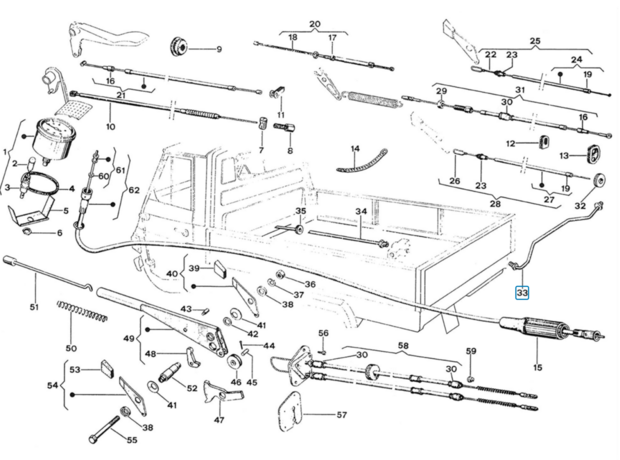 Remleiding achterzijde Vespacar P2 + Apecar P501-P601 - AKTIE