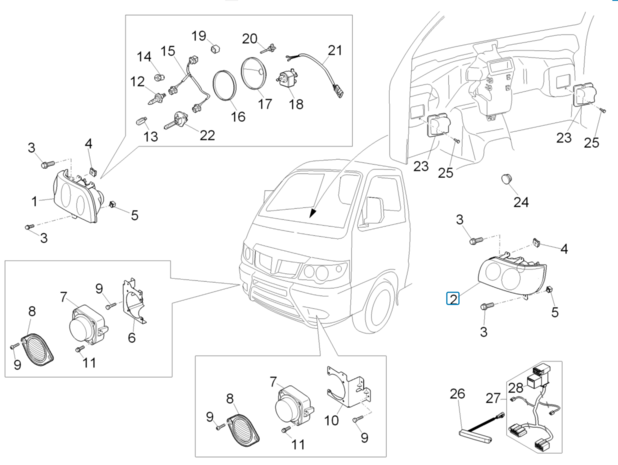 Koplamp unit Porter +2009 - Links - AKTIE