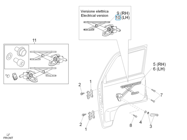 Raammechanisme elektrisch Porter  +2009 - Links - AKTIE