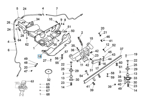 Beschermkap motor Ape Classic 400 EU2 + EU4 Diesel