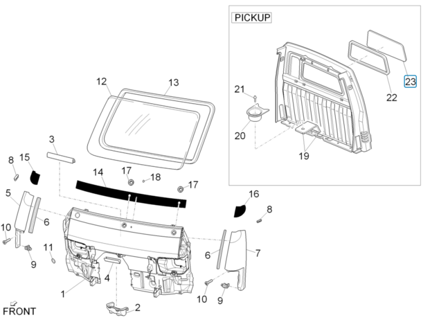 Rear window Daihatsu /  Porter - Pick-up