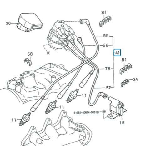 Spark plug cable set Daihatsu / Porter 1.0 - imitation