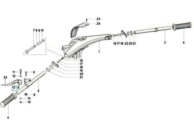 Busje in koppelingshendel Ape Classic + Calessino + Apecar P501-P601