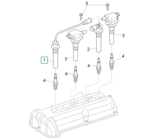 Bougiekabel Porter Multitech 1.3 E5  - 1e cilinder - AKTIE