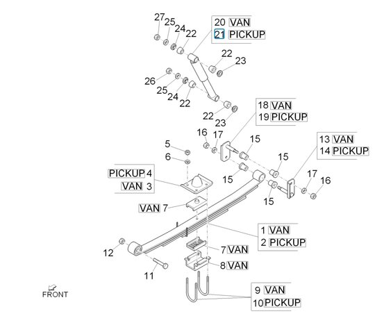 Schokdemper achterzijde - Daihatsu / Porter - Pick-up  - imitatie
