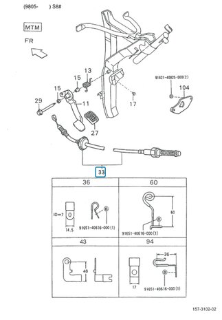 Koppelingskabel Daihatsu / Porter 1.3i - AKTIE