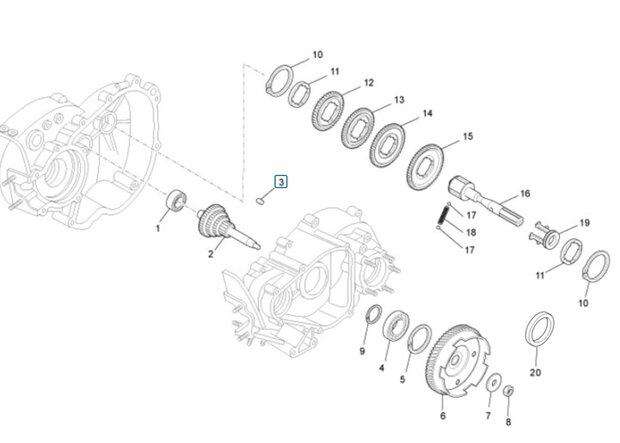 Krukas spie - koppeling Ape50 - AKTIE