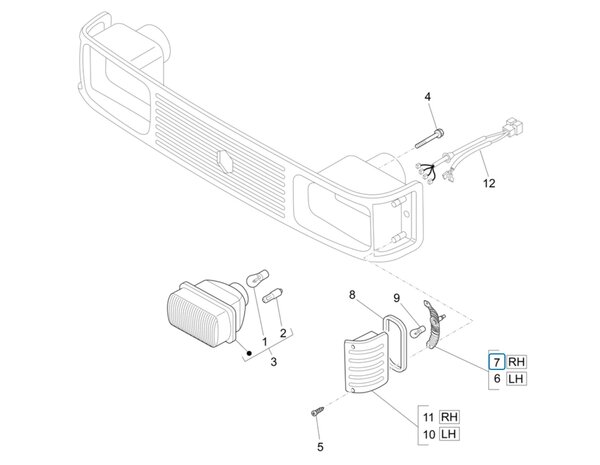 Reflector - lampfitting richtingaanwijzer ApeTM 703 - Rechts