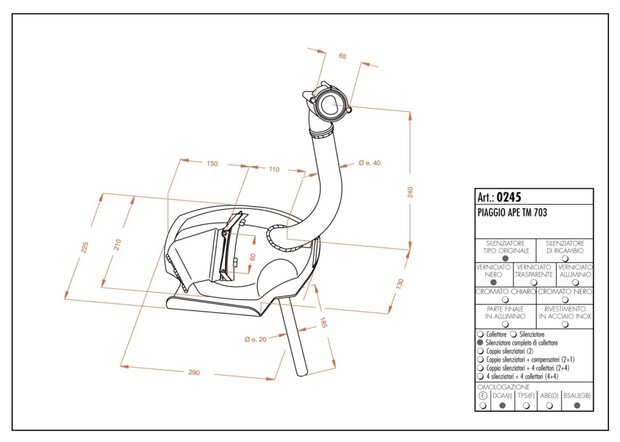 Uitlaat ApeTM + Apecar + Vespacar P2