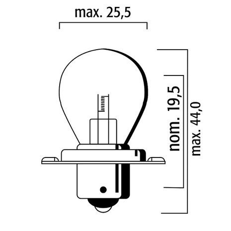 Lamp koplamp 6Volt 20Watt Ape P50 oud model