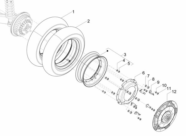 Complete wheel rim Ape50 - EU4 