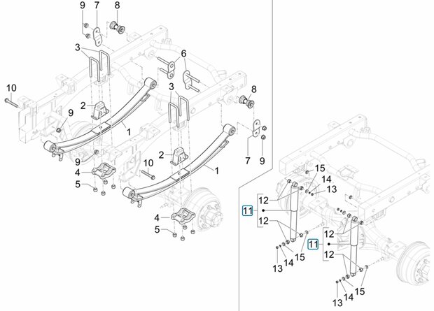 Schokdemper achterzijde Porter NP6 1.5 - Dubbellucht