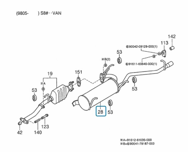 Exhaust Daihatsu / Porter 1.3i - VAN