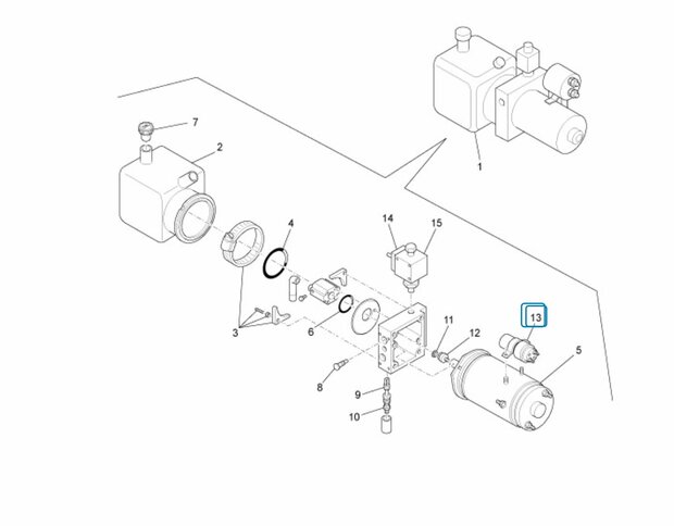 Hoofdrelais hydrauliekmotor kiepbak Daihatsu / Porter + ApeTM - Kipper