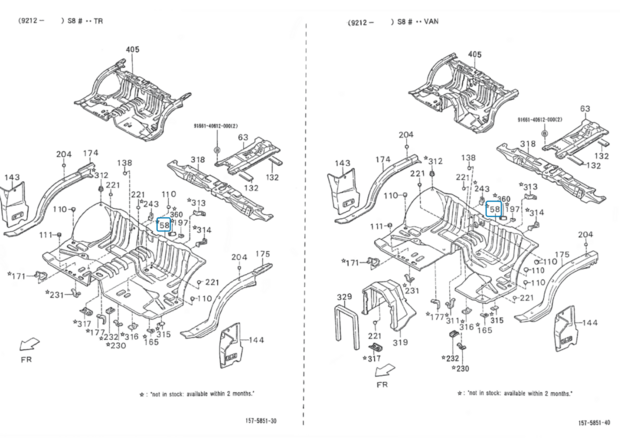 Bodemplaat - reparatiedeel in cabine Daihatsu / Porter Pick-up + VAN