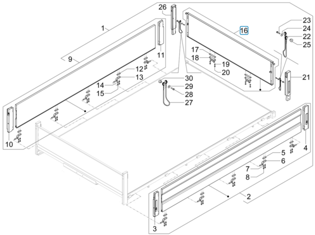 Laadbak aluminium achterklep Porter NP6 1.5 - Dubbellucht
